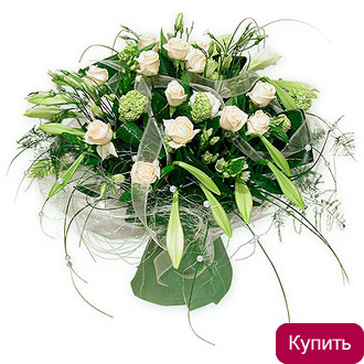 Лилии и розы в букете