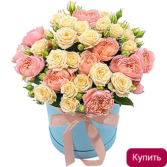 Розы в шляпной коробке Кружево
