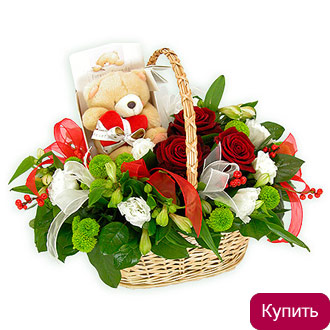 Композиция с альстромерией «Путь к сердцу» Роза и альстромерия в композиции