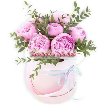 Шляпная коробка с пионами