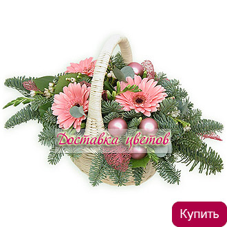 Новогодняя корзина «Лесная сказка» Новогодняя композиция в корзине